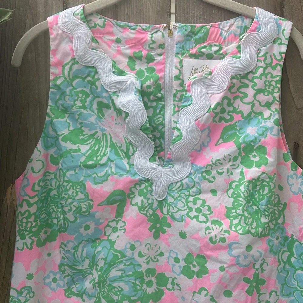 Lilly Pulitzer Romney Tropical Beach Floral Shift Romper Dress Women’s Size 12 - Picture 3 of 10